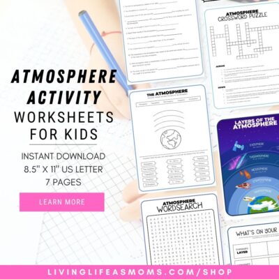 Atmosphere activity worksheets for kids