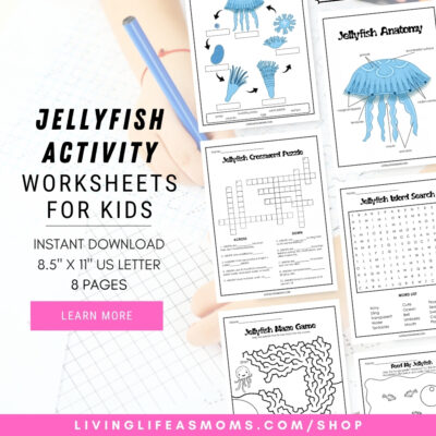 Jellyfish Activity Set Printable Jellyfish activity worksheets for kids printable - 8 pages