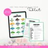 Landforms activity set on a tablet