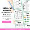Landforms activity worksheets for kids