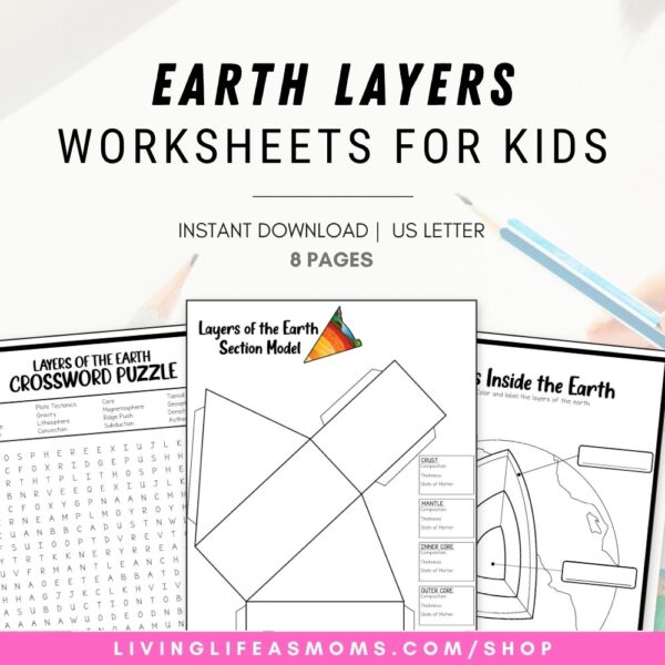 Layers of the Earth Activity Set Printable Pages Layers of the Earth Activity Set Printable Pages