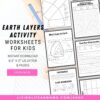 Layers of the Earth Activity Set Printable Worksheets for Kids Layers of the Earth Activity Set Printable Worksheets for Kids