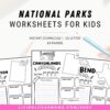 National parks printable activity set