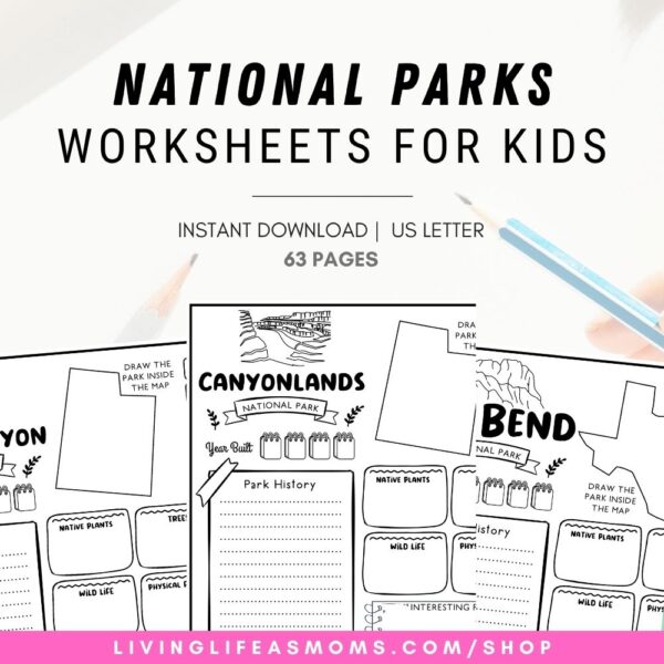 National parks printable activity set