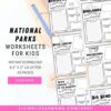 National parks activity worksheets for kids