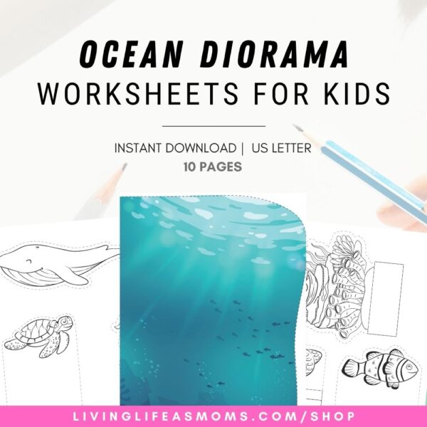 Ocean diorama printable activity set