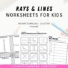 Rays, lines and segments printable activity set
