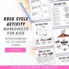 Rock cycle activity worksheets for kids