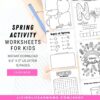 Spring activity worksheets for kids