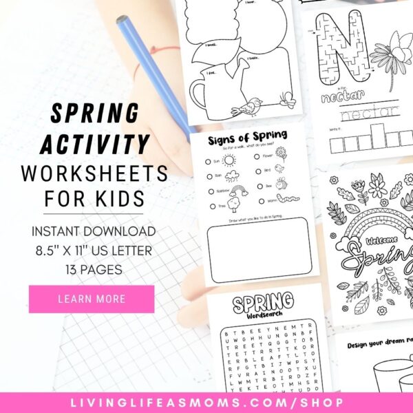 Spring activity worksheets for kids