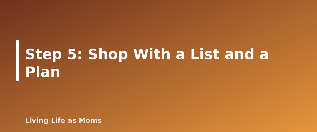Step 5: Shop With a List and a Plan - section banner for Grocery Budget Strategies for Families