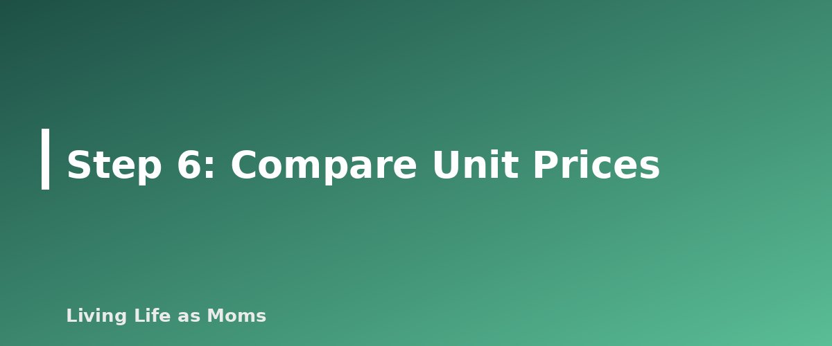 Step 6: Compare Unit Prices - section banner for Grocery Budget Strategies for Families