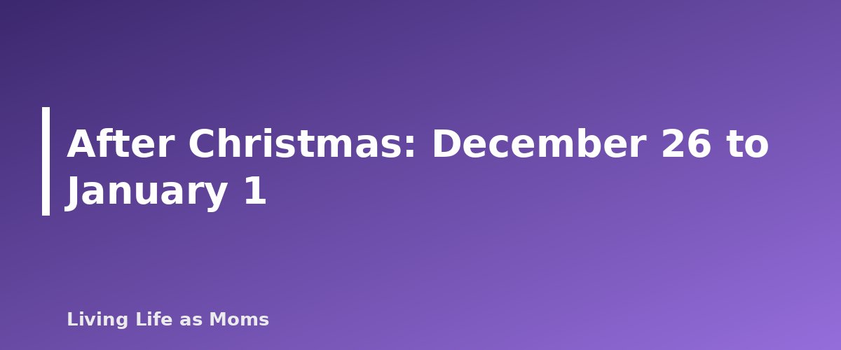 After Christmas: December 26 to January 1 - section banner for Holiday Planning Timeline and Checklist for 2026