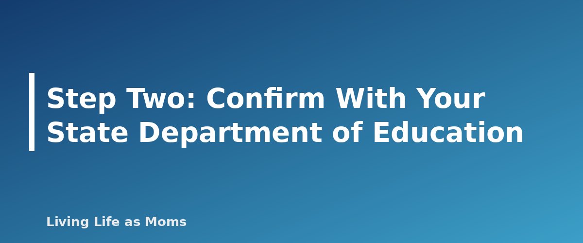 Placeholder banner for Step Two: Confirm With Your State Department of Education - Homeschool Laws by State: How to Find and Follow Your Requirements