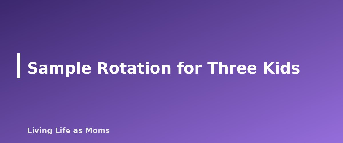 Sample Rotation for Three Kids - section banner for How to Divide Chores Between Siblings