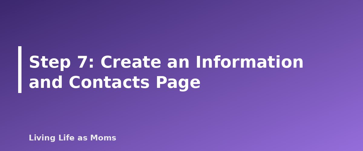 Step 7: Create an Information and Contacts Page - section banner for How to Set Up a Family Planner