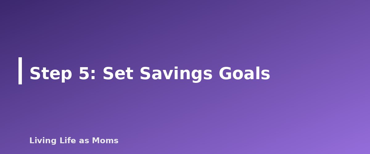 Step 5: Set Savings Goals - section banner for Monthly Family Budget Template