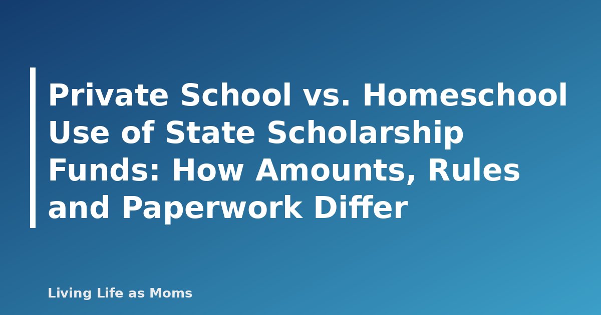 Private School vs. Homeschool Use of State Scholarship Funds: How Amounts, Rules and Paperwork Differ