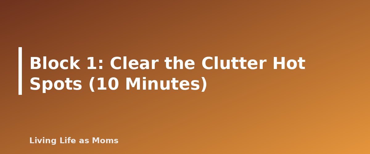 Block 1: Clear the Clutter Hot Spots (10 Minutes) - section banner for Weekly Reset Routine for Busy Moms